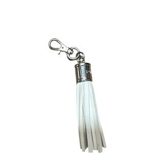 R&R White Tassel Keychain with Silver Clip nice and thick. Brand. New